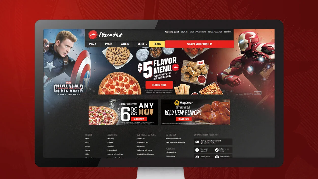 Pizza Hut Marvel Site Takeover